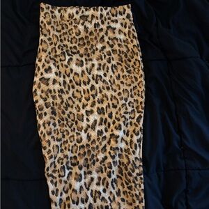 Leopard Print Wrap Pencil Skirt, Size S, Pinup Styleπ